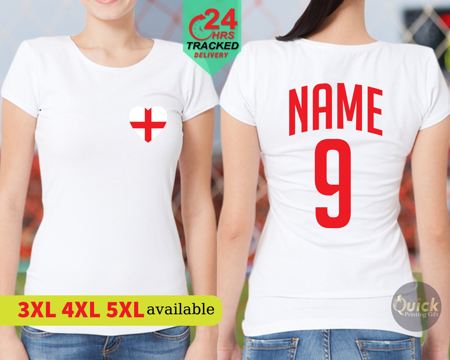 Personalised England Football Shirt Women, England Flag shirts England Football Lover Gift TShirt England Lionesses Football Shirt with name