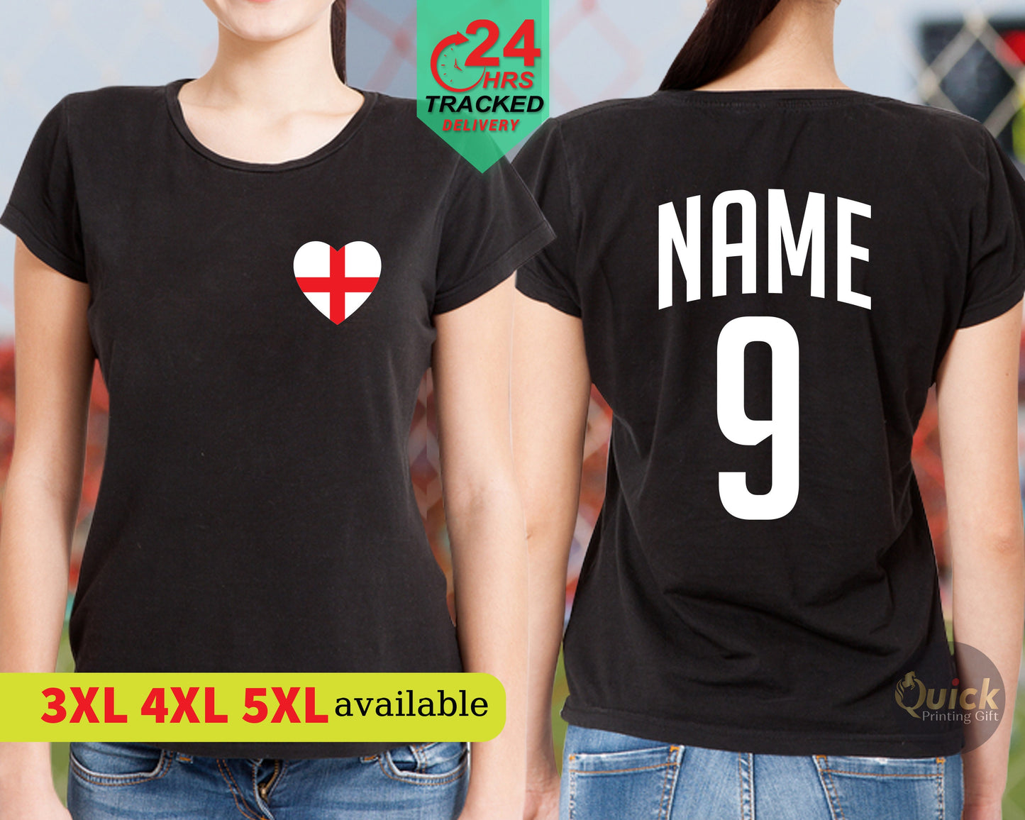 Personalised England Football Shirt Women, England Flag shirts England Football Lover Gift TShirt England Lionesses Football Shirt with name