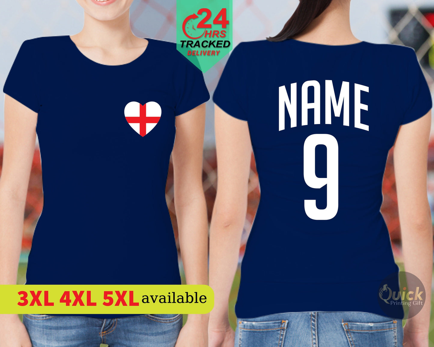 Personalised England Football Shirt Women, England Flag shirts England Football Lover Gift TShirt England Lionesses Football Shirt with name