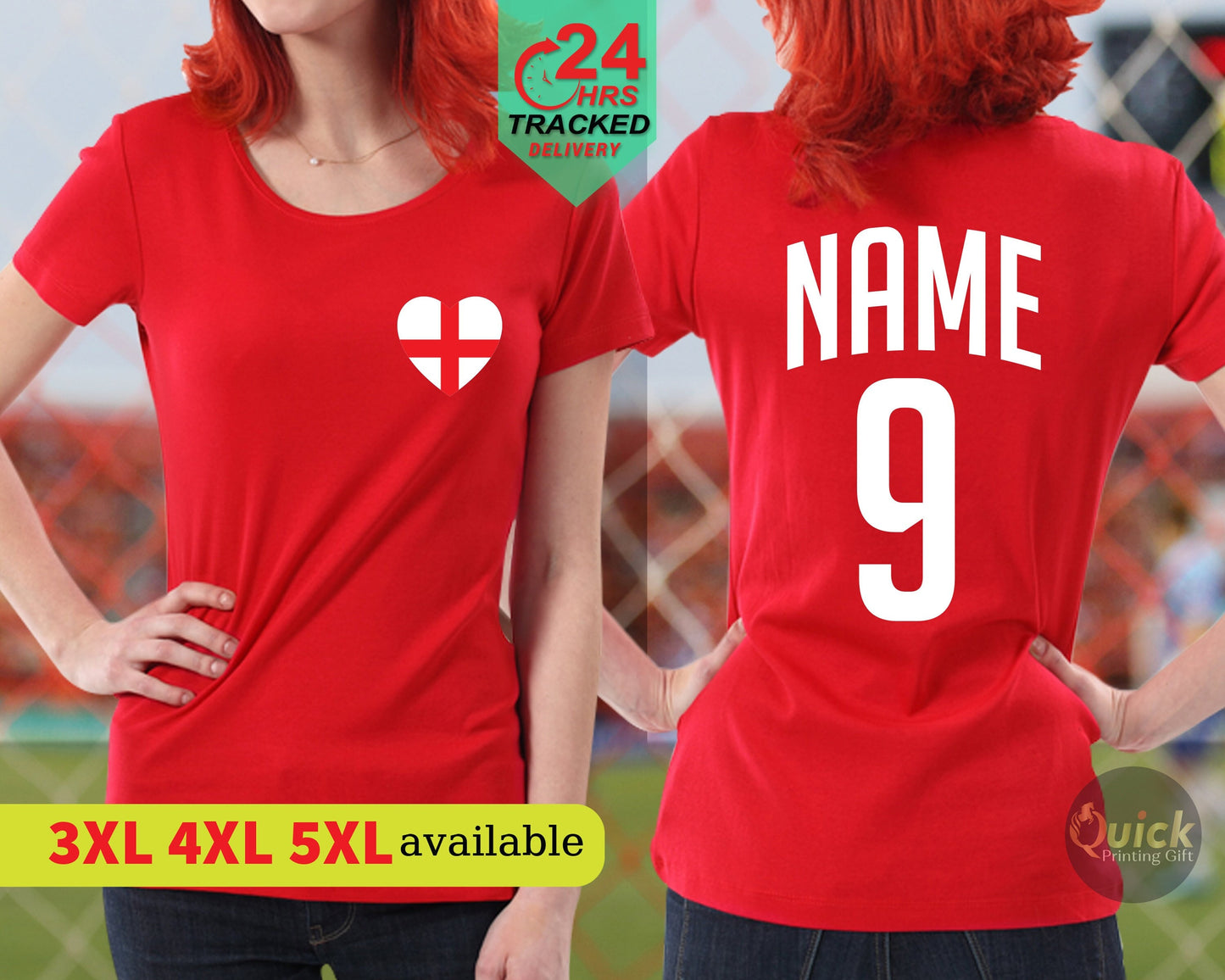 Personalised England Football Shirt Women, England Flag shirts England Football Lover Gift TShirt England Lionesses Football Shirt with name