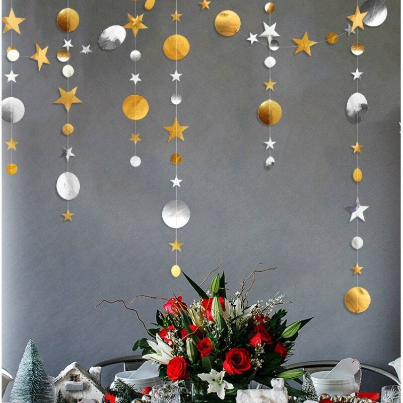 Christmas Garland for Stairs, Christmas Home Garden Decorations Outdoor, Holiday Garland, Christmas Ornaments Decoration