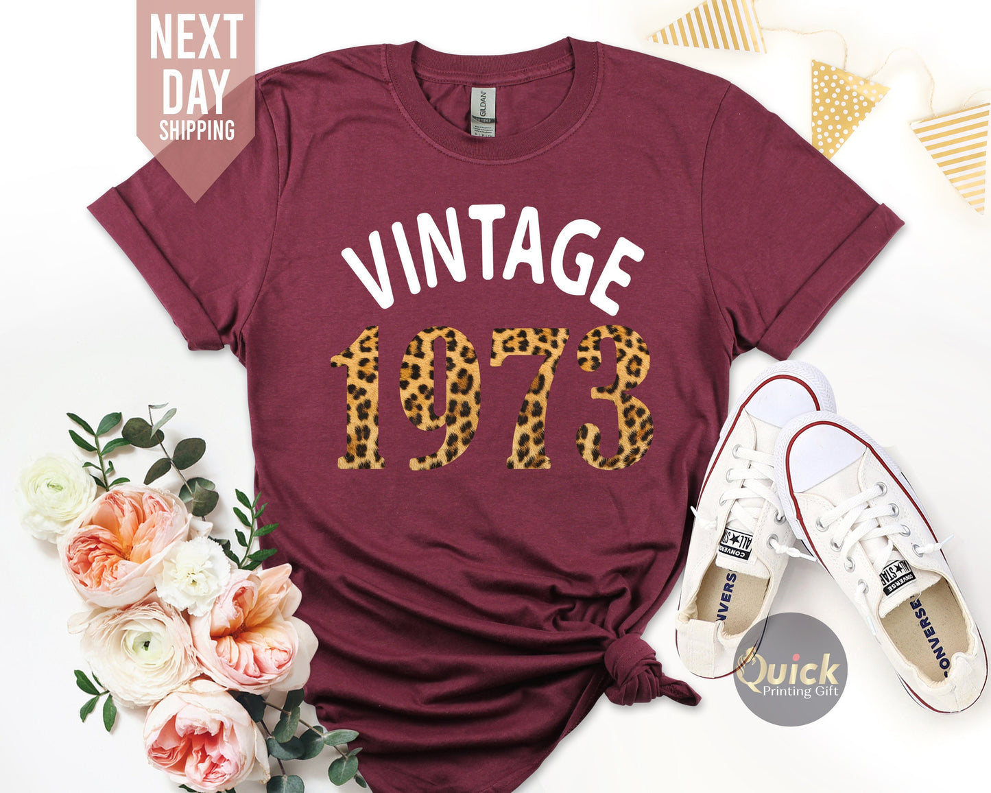 50th Birthday Shirts for Women, 1973 Birthday TShirt Leopard, 30th Birthday Gifts, Vintage Birthday gift shirt, Birthday Gift for Mum 2023