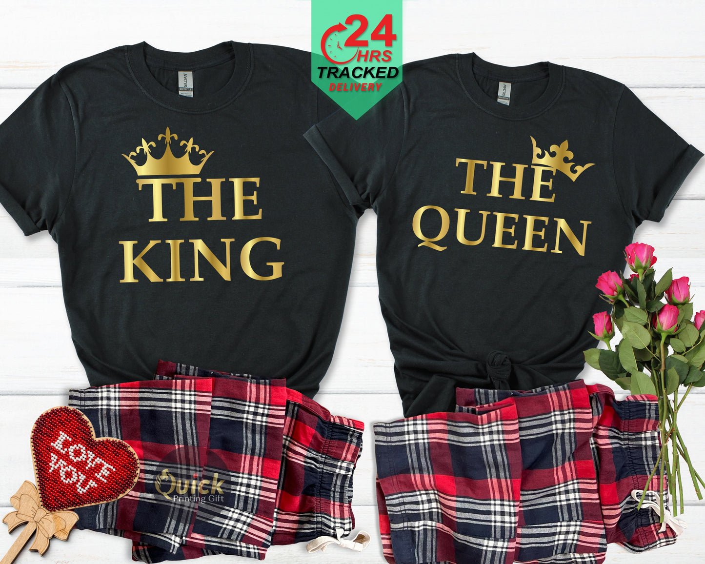 King and Queen Pyjamas | Couples Pyjamas | Matching Pyjamas | Loungewear, Christmas Pajama Set