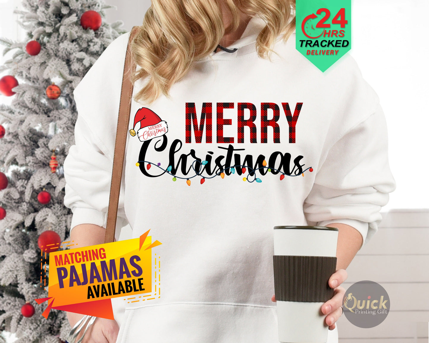 Christmas Light Hoodies for Women Men, Merry Christmas Santa hat Sweatshirt, Funny Christmas Outfit, Christmas Eve Family Pajamas UK