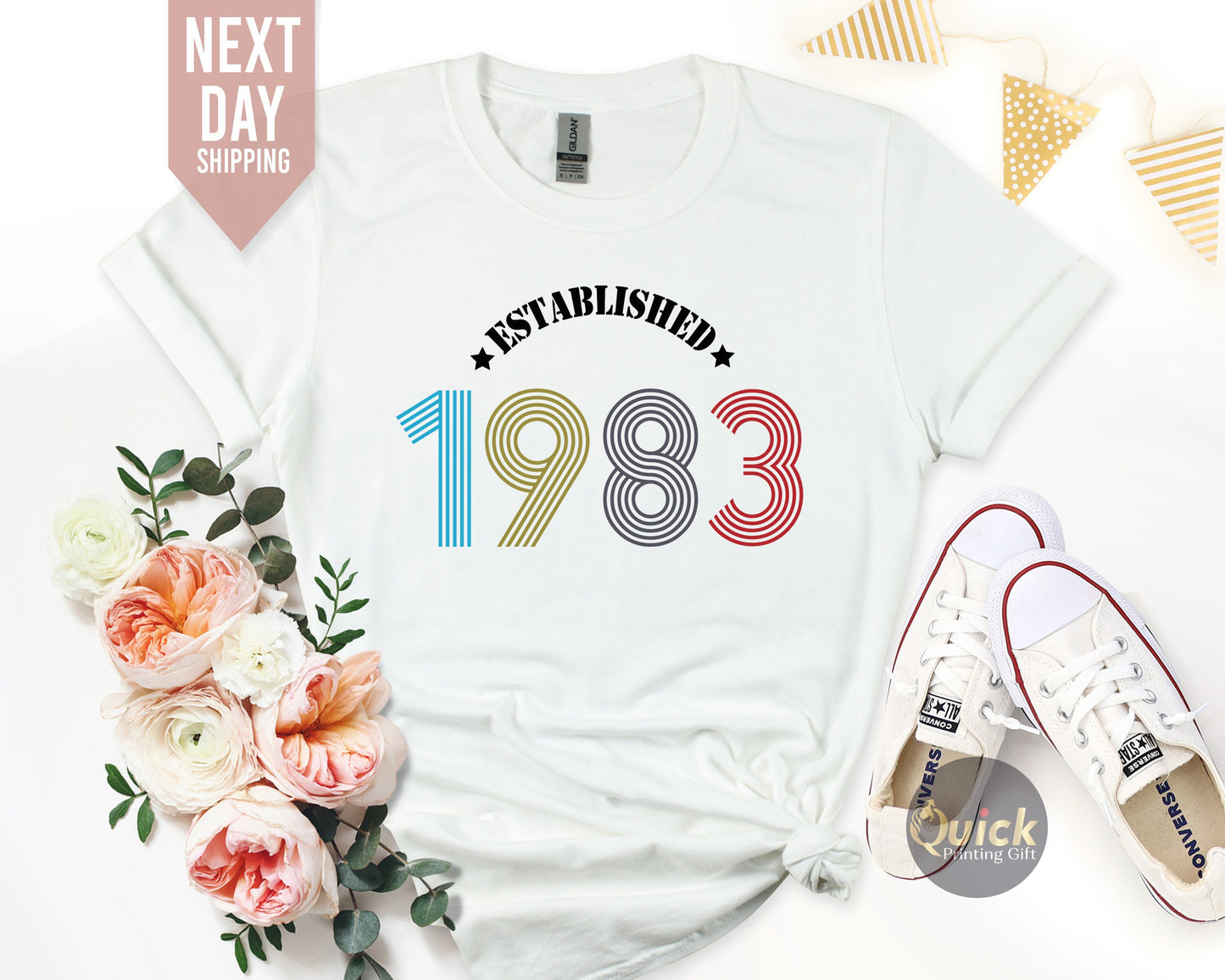 40th Birthday Ladies Shirt UK, Vintage 1983 Birthday Shirt, 40th Birthday Gifts for Women, Custom Birthday Gifts for her,Mothers day t shirt