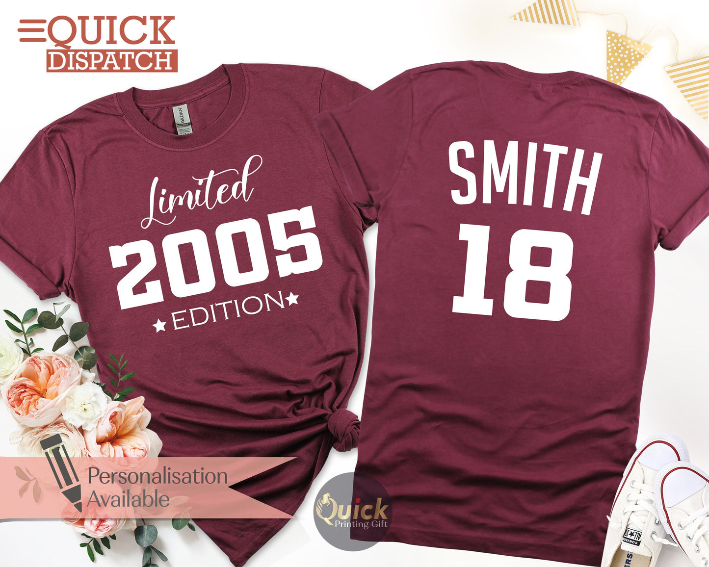 Personalised 18th Birthday Tshirt, 2005 Edition 18th Gift boys girl, Funny 18th Birthday Shirt, teenage birthday gift, eighteen birthday Top