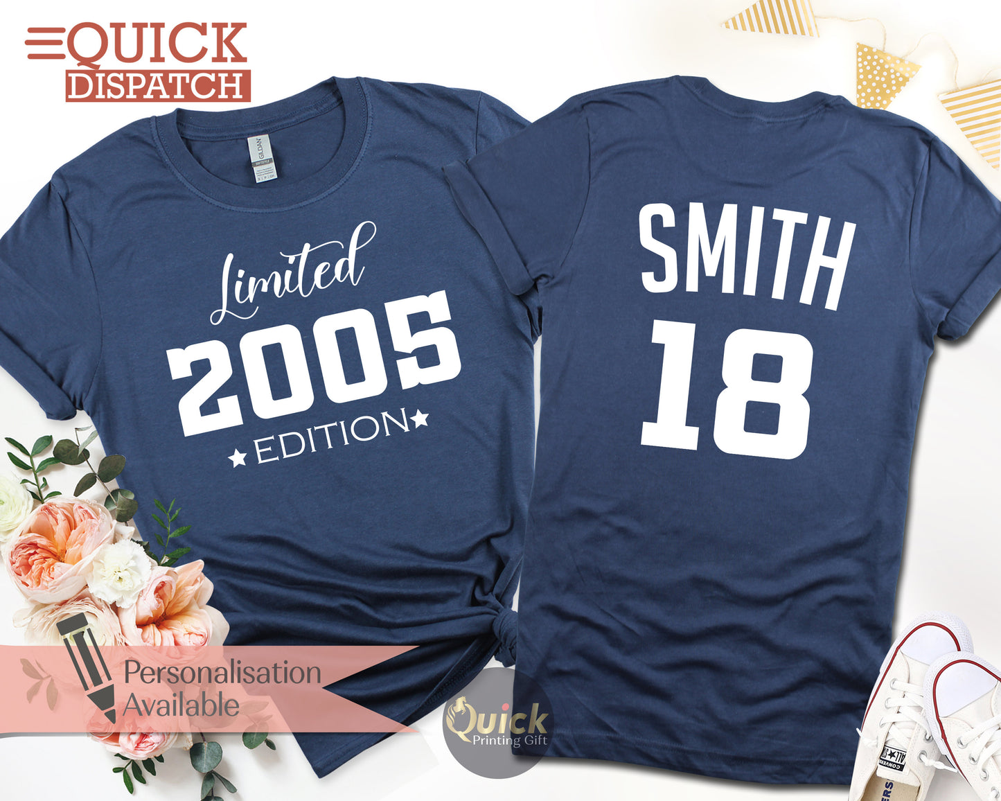 Personalised 18th Birthday Tshirt, 2005 Edition 18th Gift boys girl, Funny 18th Birthday Shirt, teenage birthday gift, eighteen birthday Top