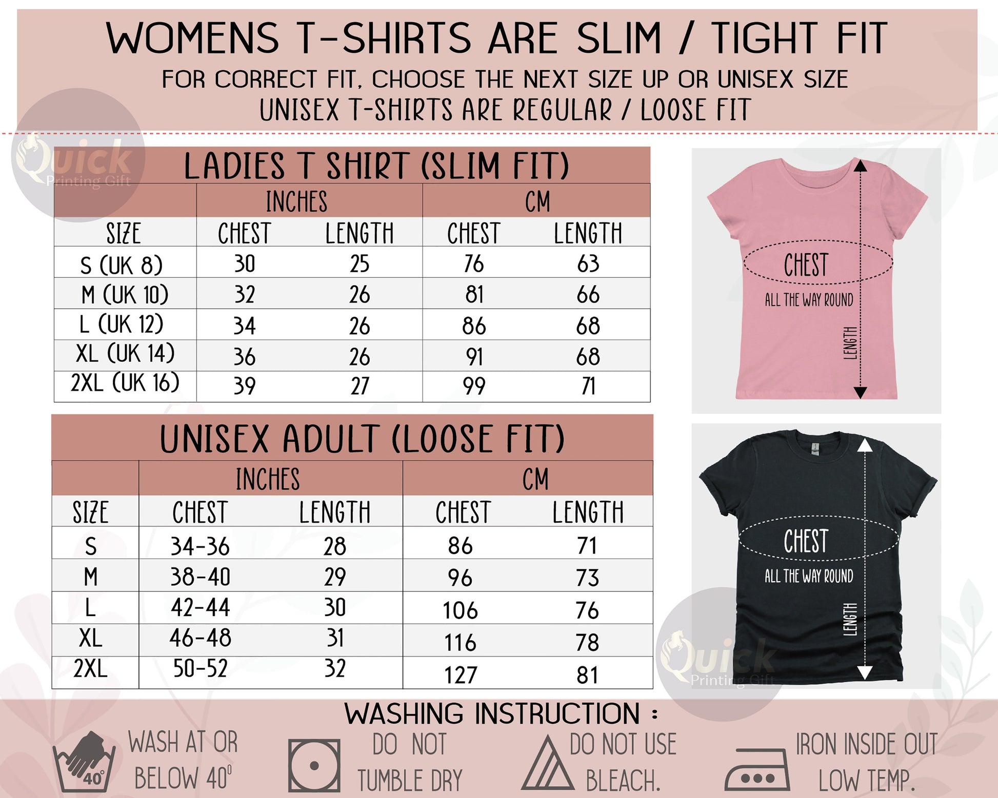 Vintage 1953 T-Shirt Sizes