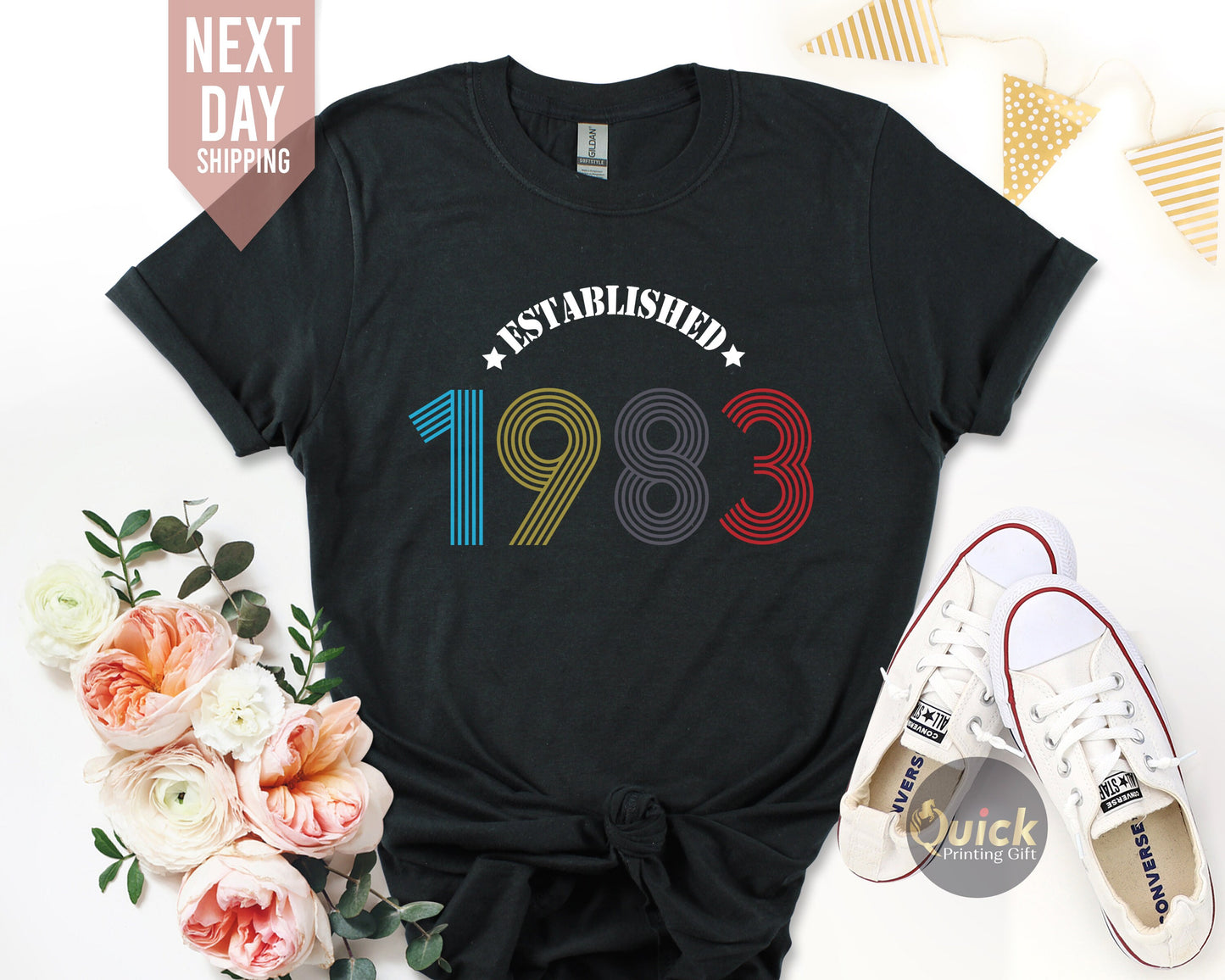 40th Birthday Ladies Shirt UK, Vintage 1983 Birthday Shirt, 40th Birthday Gifts for Women, Custom Birthday Gifts for her,Mothers day t shirt
