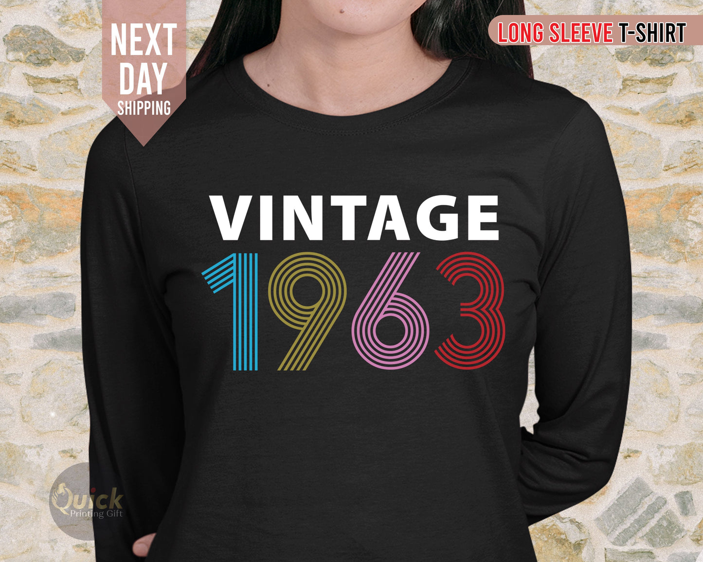 Vintage 1963 Birthday Long sleeve Tshirt