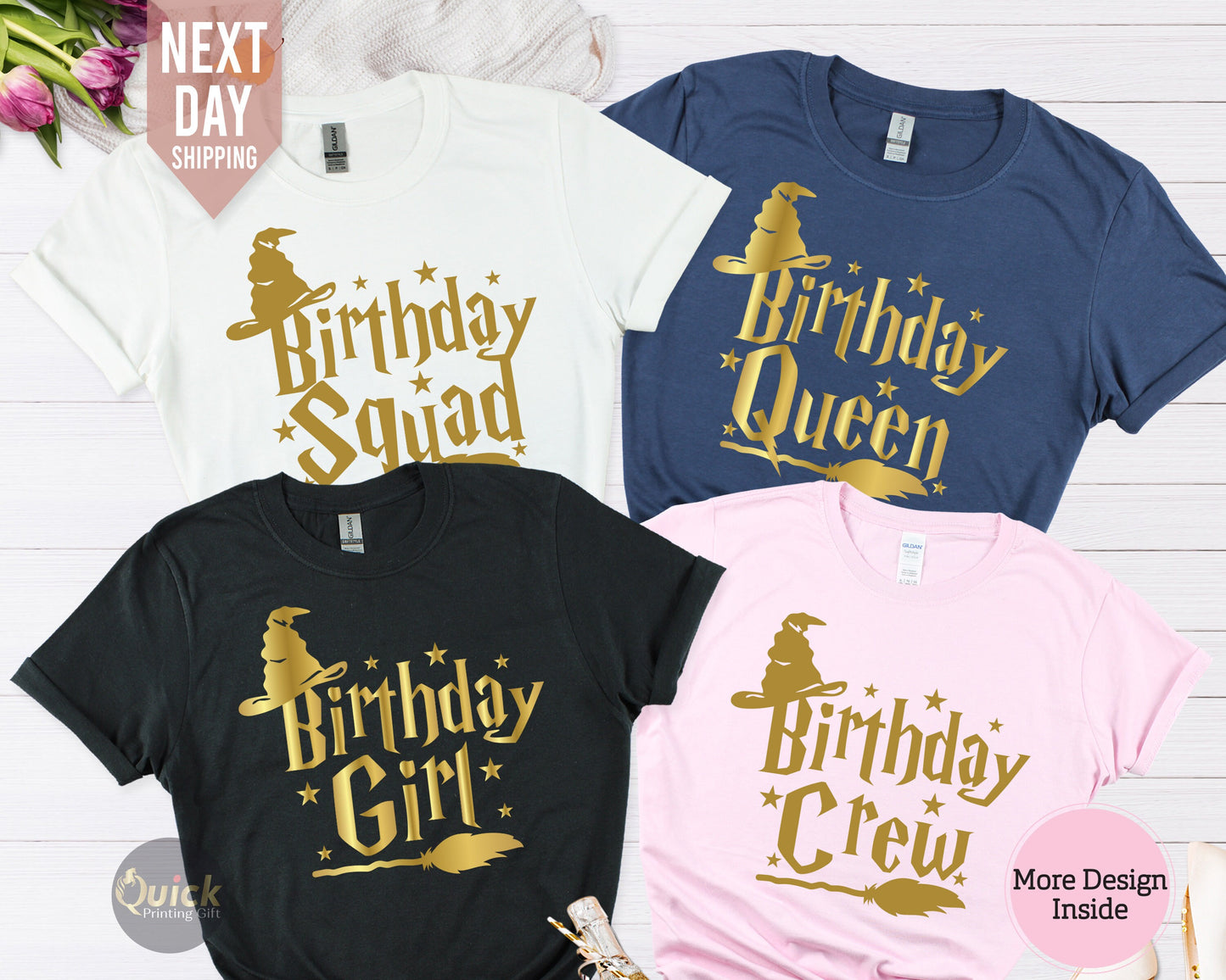 Custom Birthday Gift Tshirt UK, Birthday Group Tshirt for Girls, Birthday Party Squad Crew Shirt, Birthday Gifts for Women