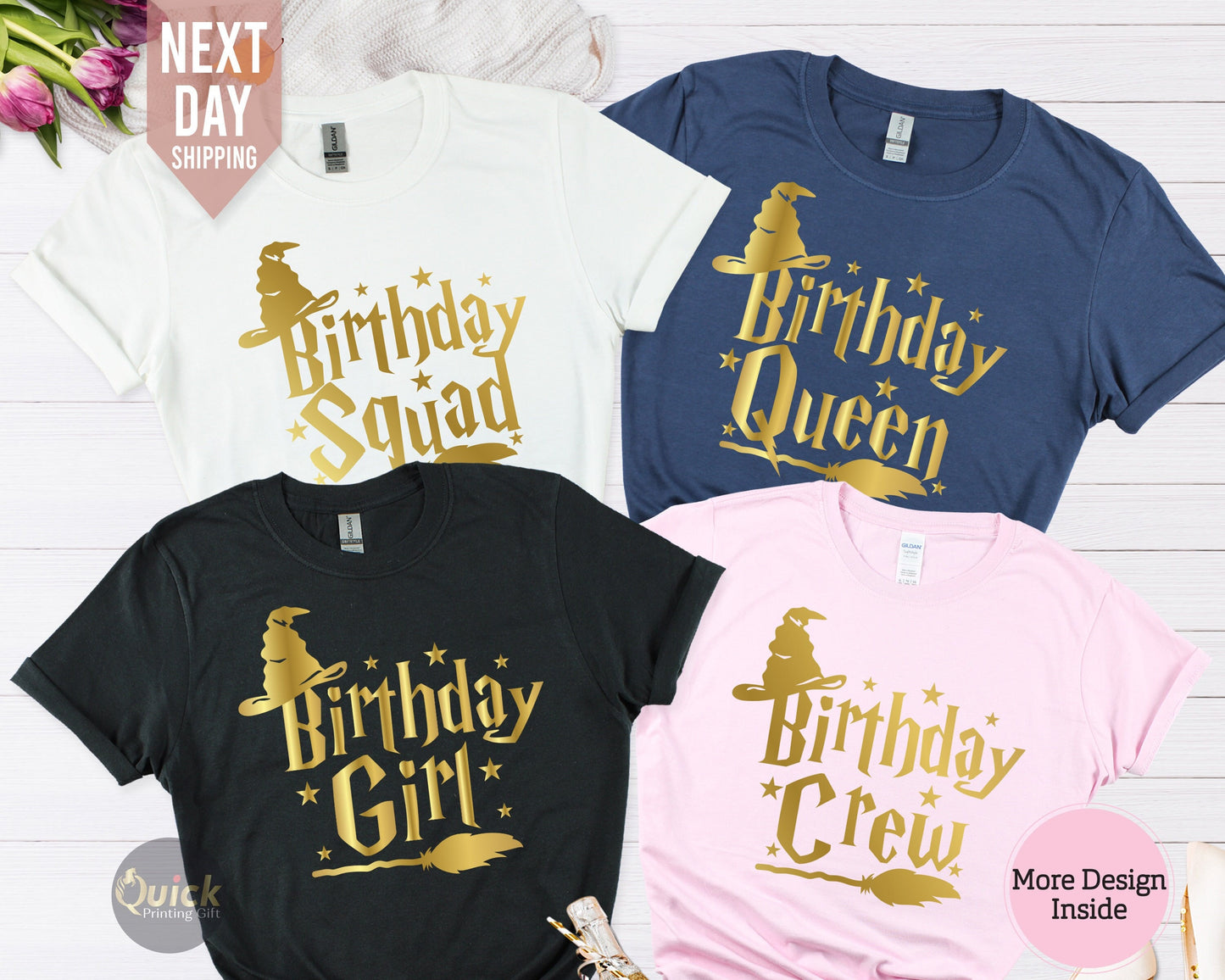 Custom Birthday Gift Tshirt UK, Birthday Group Tshirt for Girls, Birthday Party Squad Crew Shirt, Birthday Gifts for Women