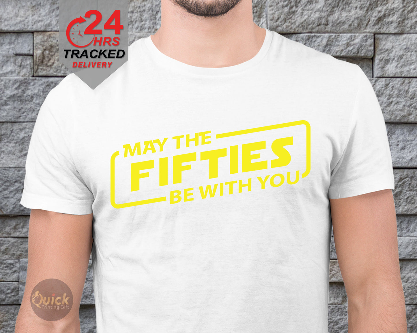 May The Fifties Be With You Tshirt, The Ideal 50th Birthday Gift for Men, Fathers Day Shirt for Dad, 50 Year Old Man shirt.