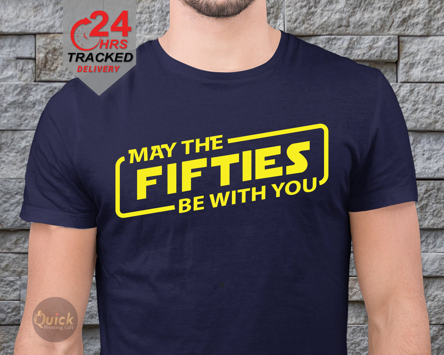 May The Fifties Be With You Tshirt, The Ideal 50th Birthday Gift for Men, Fathers Day Shirt for Dad, 50 Year Old Man shirt.