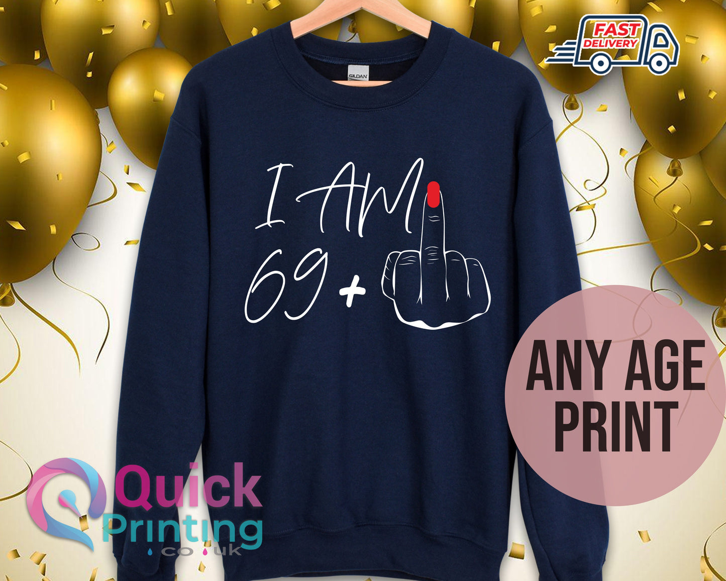 I Am 69 Middle Finger Sweatshirt, Happy Birthday top, 70th Birthday Gifts for Women Jumper, I Am Plus Shirt, 1954 Birthday Party Top for Mom