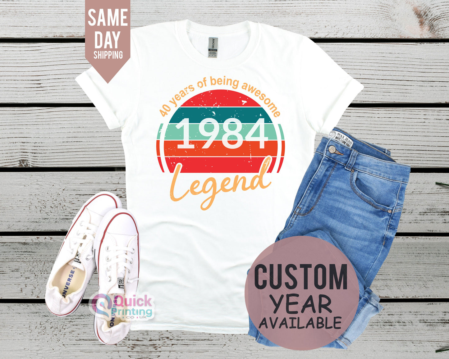 40th Birthday T Shirt, 40 Years Of Being Awesome Legend Born in 1984, 1984 Vintage Birthday Shirt, 40th Birthday Gifts for man, 40 Happy tee