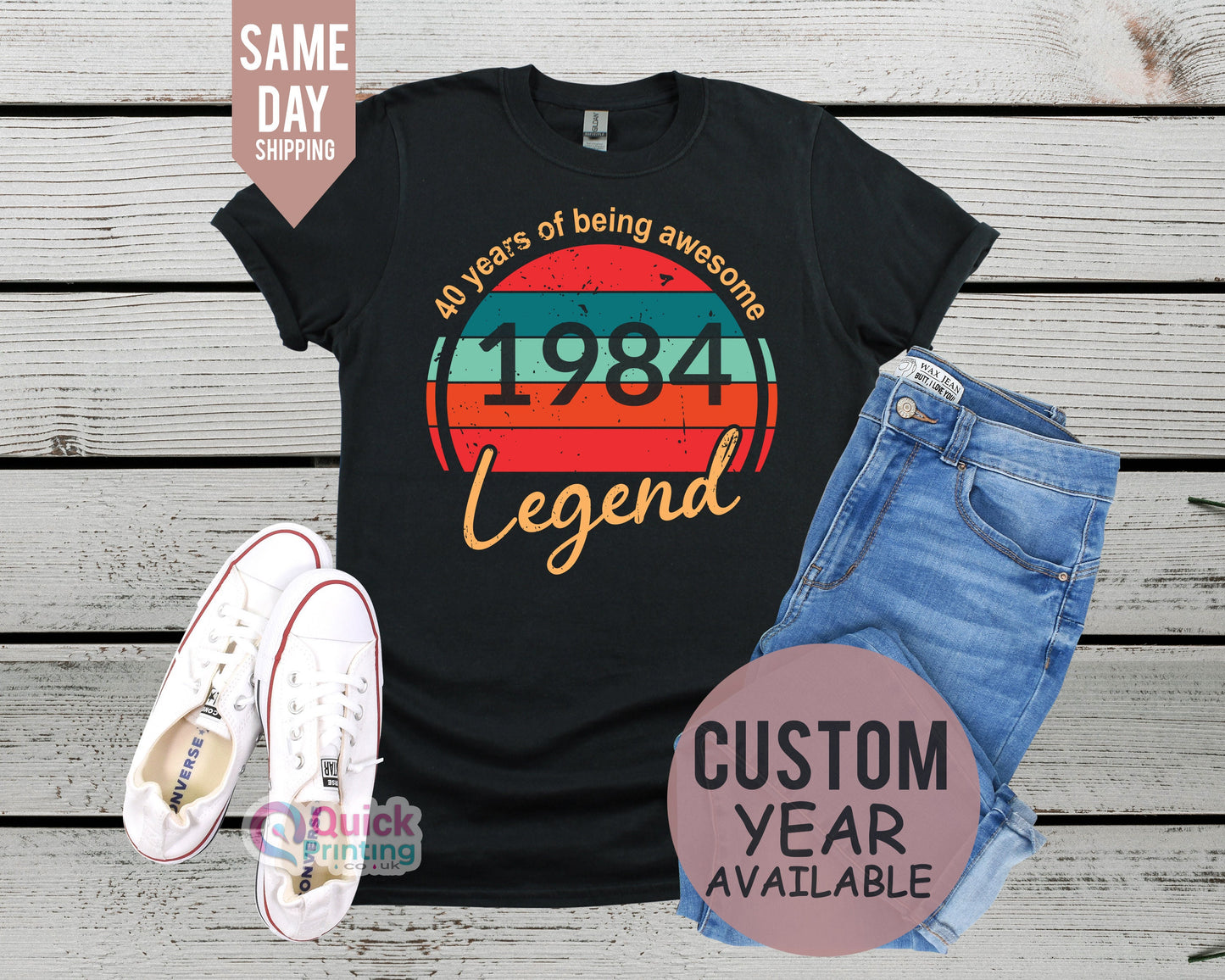 40th Birthday T Shirt, 40 Years Of Being Awesome Legend Born in 1984, 1984 Vintage Birthday Shirt, 40th Birthday Gifts for man, 40 Happy tee