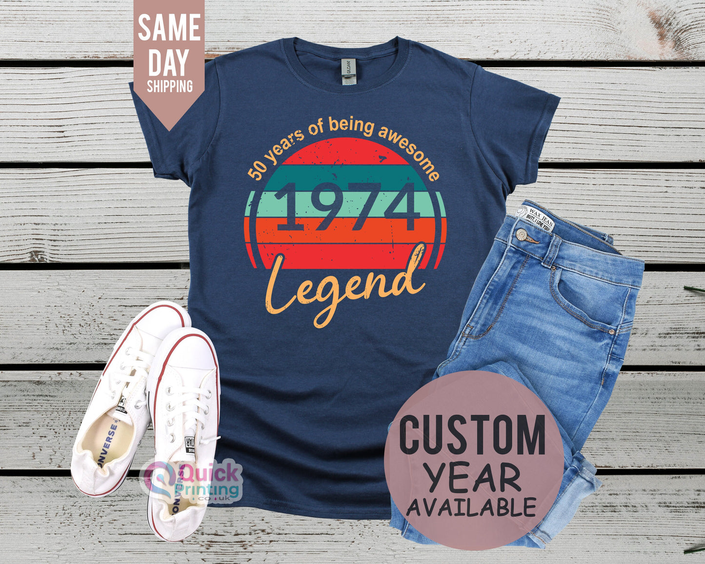 50th Birthday T Shirt, 50 Years Of Being Awesome Legend Born in 1974, 1974 Vintage Birthday Shirt, 50th Birthday Gifts for Women, Happy tee