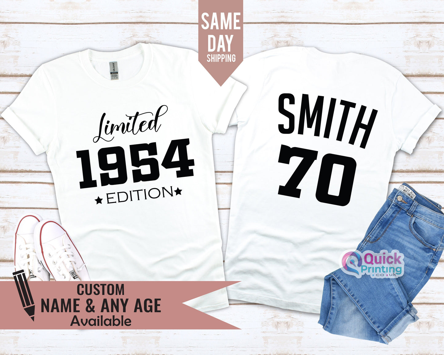 limited Edition 1954 Tshirt, 70th Birthday Gift for men, Personalised Birthday Vintage Tshirt, 70th Birthday Gift for Dad, Xmas gift for him