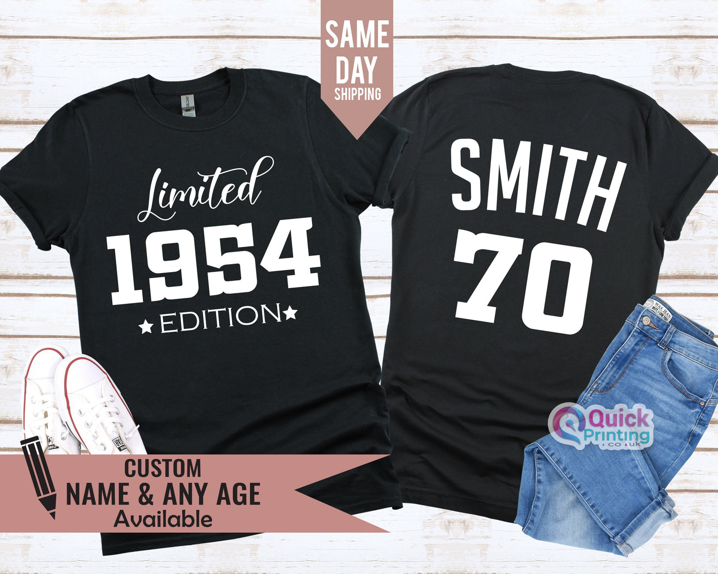 limited Edition 1954 Tshirt, 70th Birthday Gift for men, Personalised Birthday Vintage Tshirt, 70th Birthday Gift for Dad, Xmas gift for him