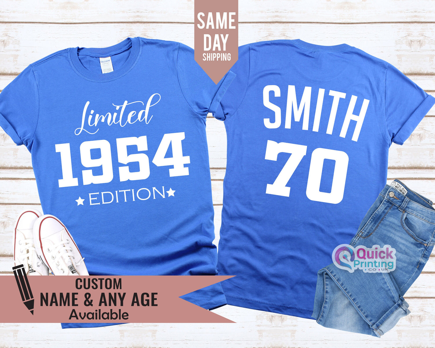 limited Edition 1954 Tshirt, 70th Birthday Gift for men, Personalised Birthday Vintage Tshirt, 70th Birthday Gift for Dad, Xmas gift for him