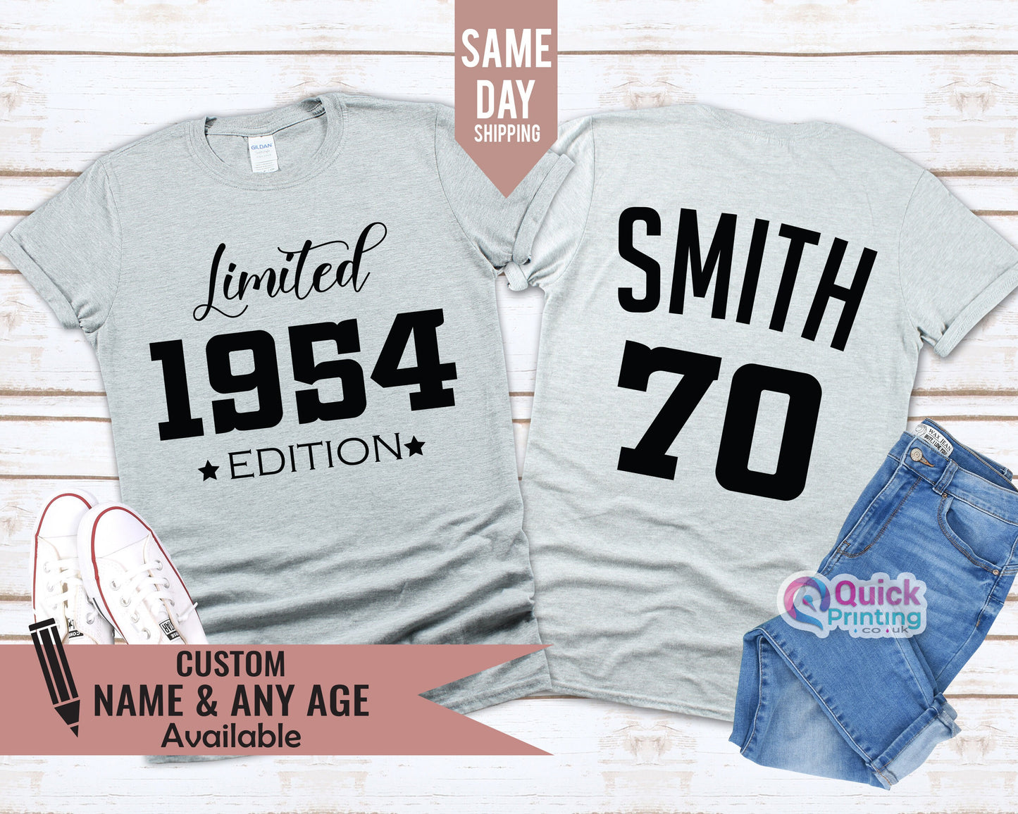 limited Edition 1954 Tshirt, 70th Birthday Gift for men, Personalised Birthday Vintage Tshirt, 70th Birthday Gift for Dad, Xmas gift for him