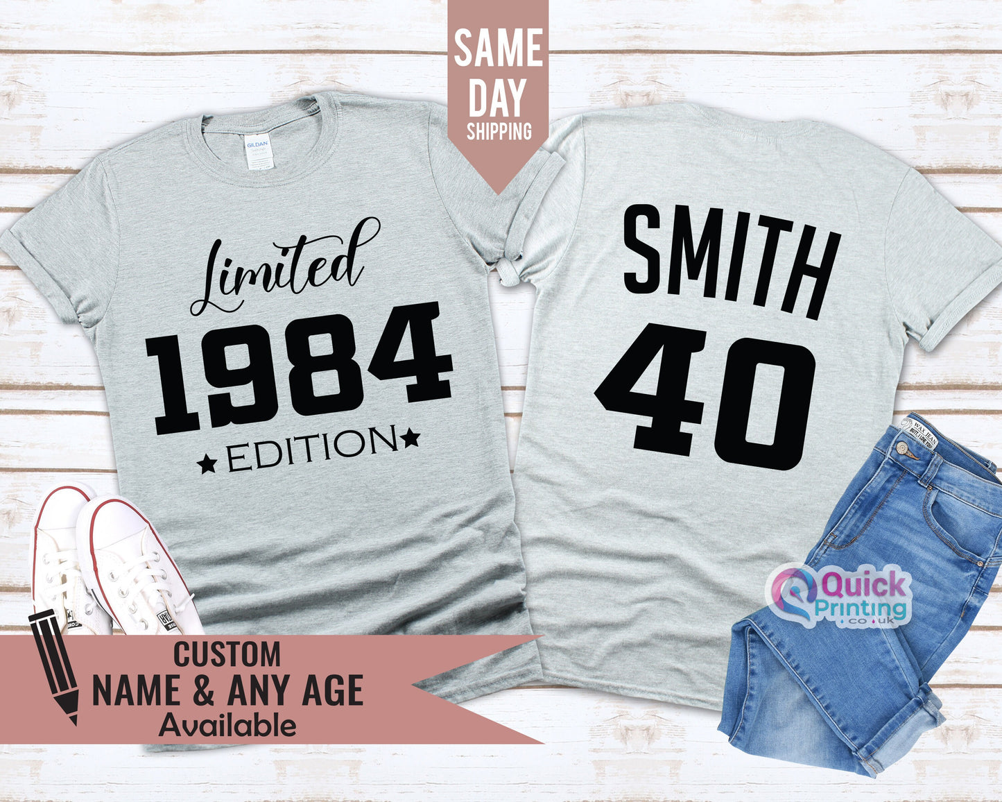 1984 Limited Edition Birthday TShirt 40th Custom Name Celebration Gift,Custom Birthday Gift Top UK,Limited edition DAD shirt Daughter Gift T