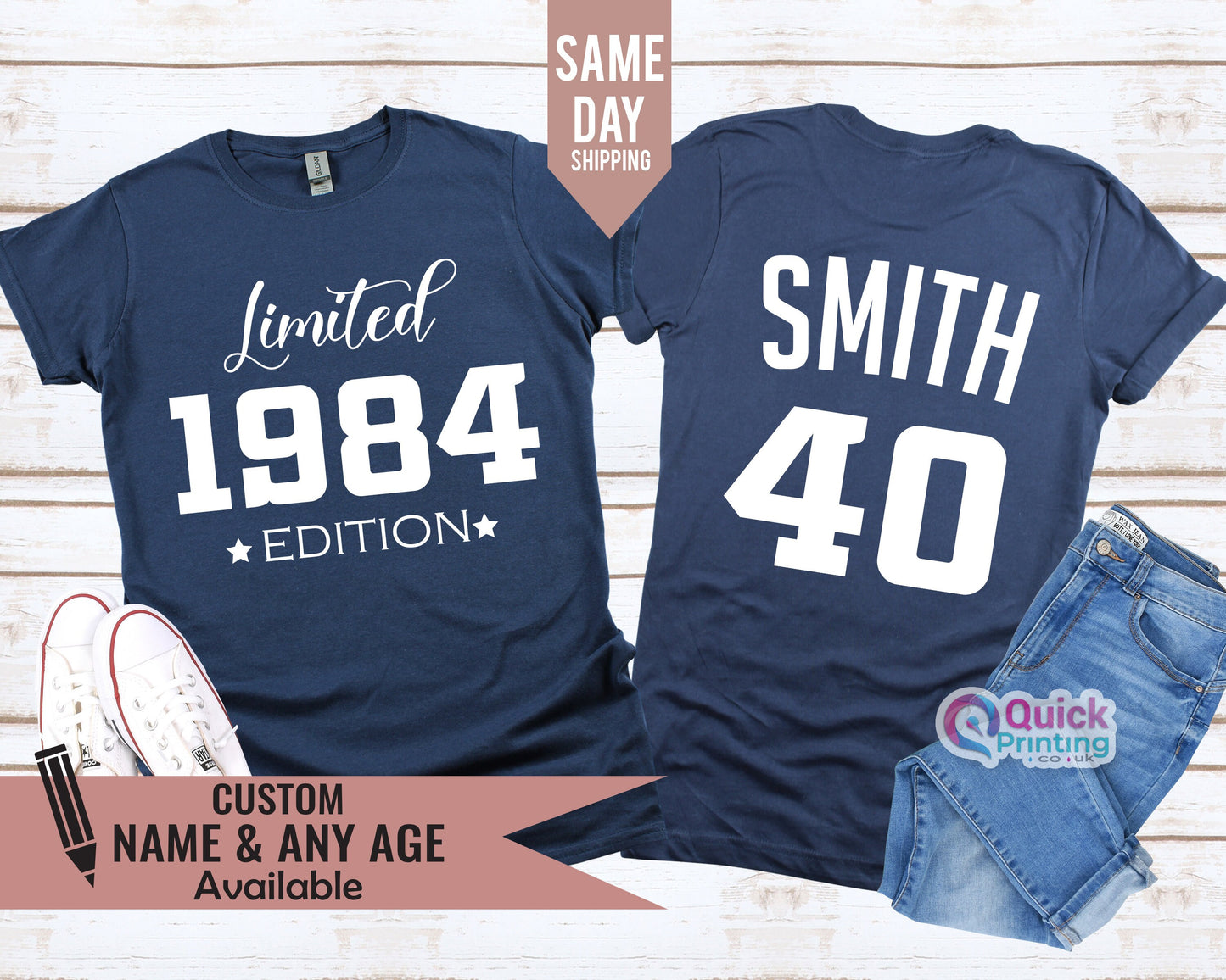 1984 Limited Edition Birthday TShirt 40th Custom Name Celebration Gift,Custom Birthday Gift Top UK,Limited edition DAD shirt Daughter Gift T