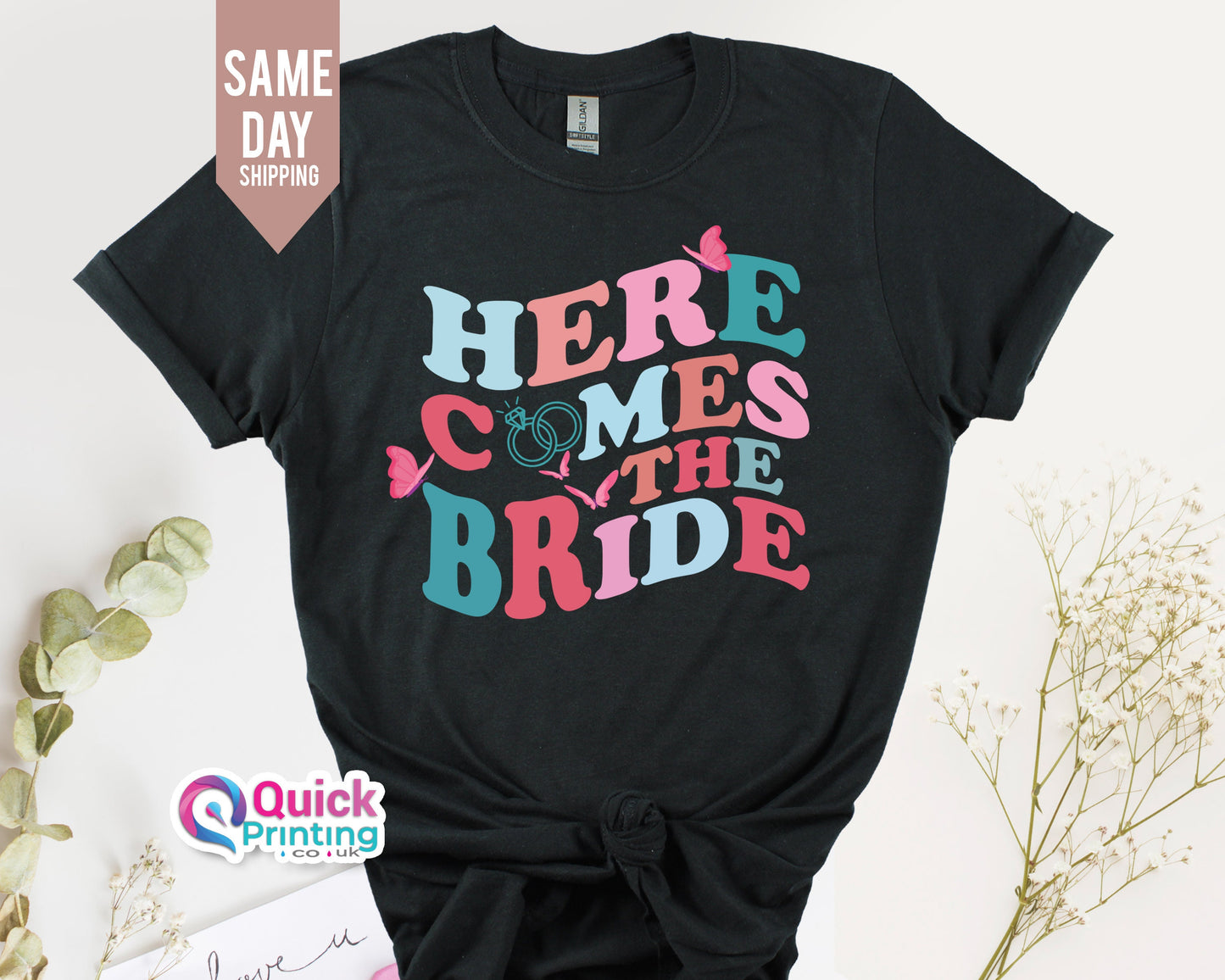 Here Comes the Bride, Party Shirt, Comfort Colors, Retro Bachelorette Party, Bride Bridesmaid Tee, Here Comes The Bride Shirt, Bride to be T