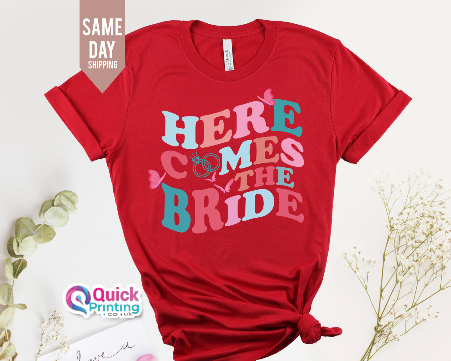 Here Comes the Bride, Party Shirt, Comfort Colors, Retro Bachelorette Party, Bride Bridesmaid Tee, Here Comes The Bride Shirt, Bride to be T